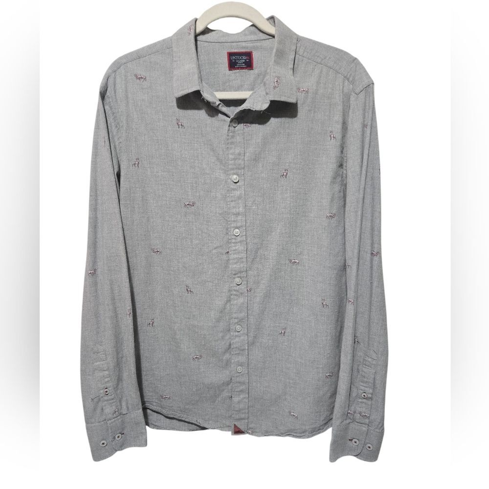 UNTUCKit Moose Print Pastora Men's Long-Sleeve Button-Down Shirt XL